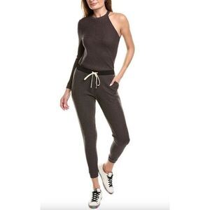 N Philanthropy Baywood Jumpsuit Extra Small Charcoal Gray Waffle‎ Knit Comfort